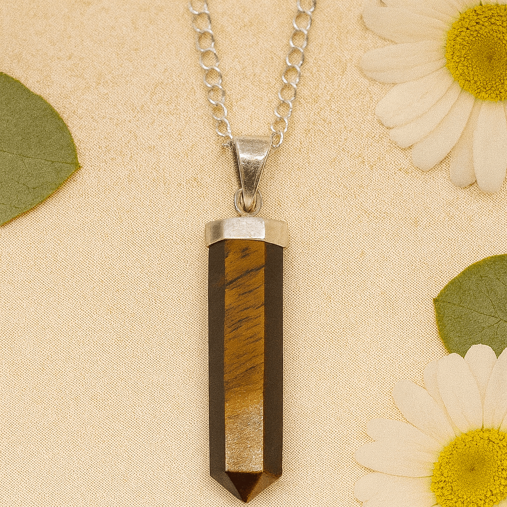 Tiger Eye Pendant, Gemstone Point - SHAMTAM.COM