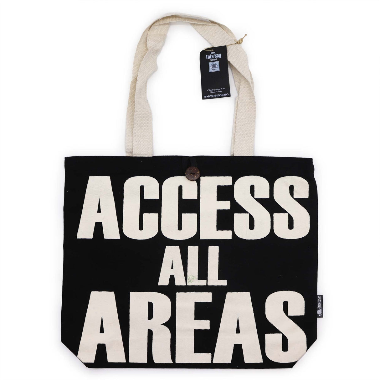 Tote Bag Access All Areas Black Natural 10oz - SHAMTAM.COM