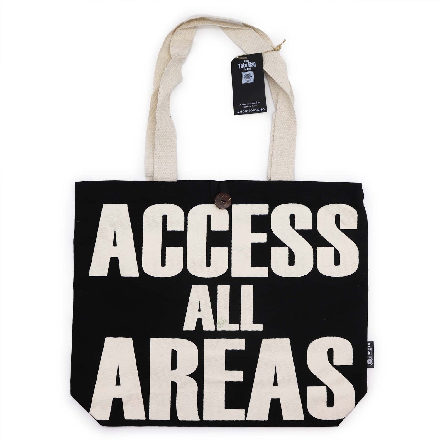 Tote Bag Access All Areas Black Natural 10oz - SHAMTAM.COM