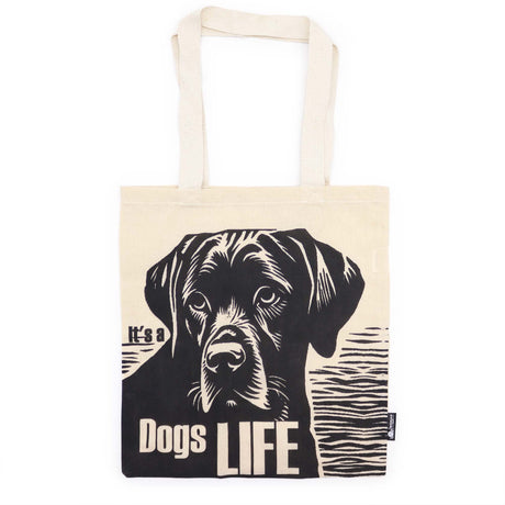 Iconic Basic Tote Bag - Dog's Life - Natural 4oz - SHAMTAM.COM