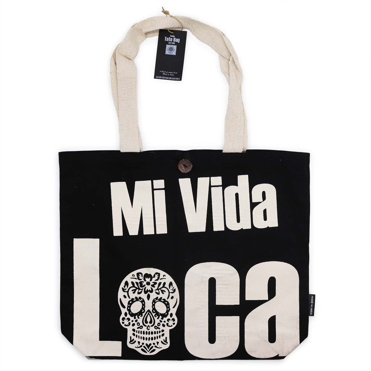 Tote Bag Mi Vida Loca Black Natural 10oz - SHAMTAM.COM
