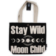 Tote Bag Stay Wild Mood Child Black - Natural 10oz - SHAMTAM.COM