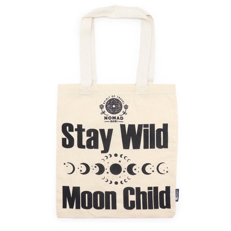 Iconic Basic Tote Bag - Stay Wild, Moon Child - Natural 4oz - SHAMTAM.COM