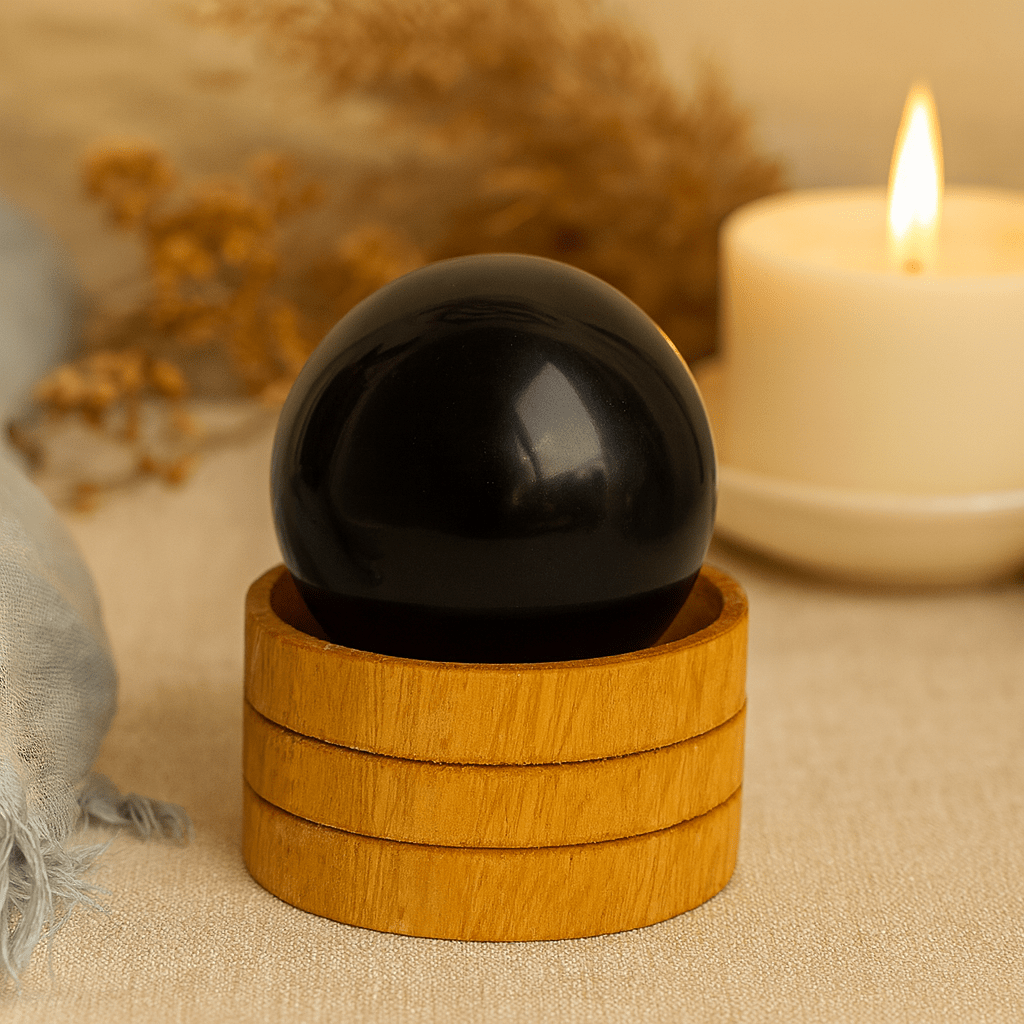 Tourmaline Sphere 40mm with Stand - SHAMTAM.COM
