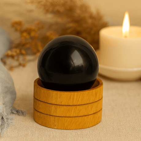 Tourmaline Sphere 40mm with Stand - SHAMTAM.COM
