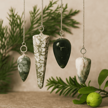 Tree Agate Crystal Dowsing Pendulum - SHAMTAM.COM