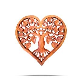 Tree of Life Wall Panel Wooden Heart 30cm - SHAMTAM.COM
