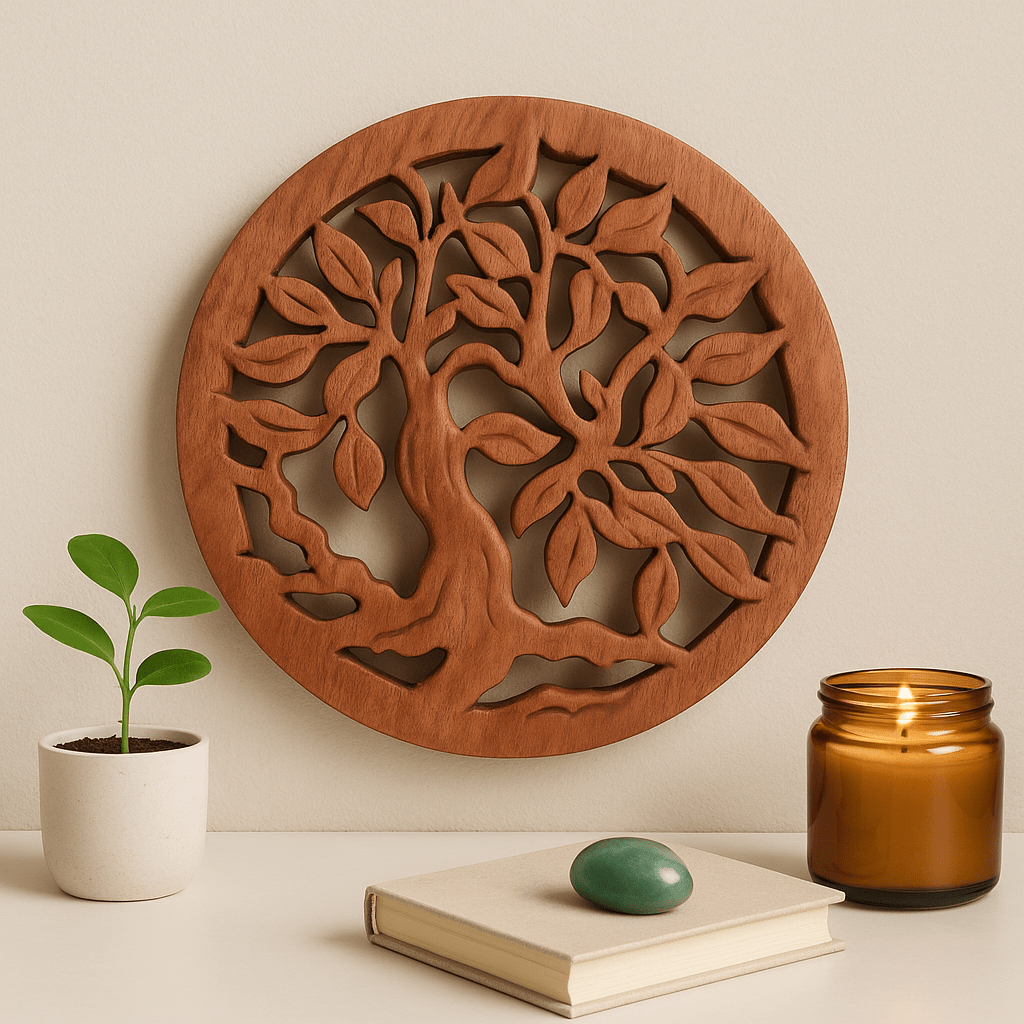 Tree of Life Wooden Wall Art 40cm Round - SHAMTAM.COM