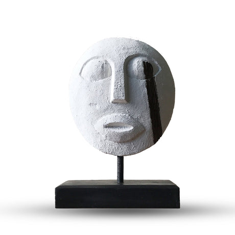 Timor Tribal Decorative Mask - White 27x20cm - SHAMTAM.COM