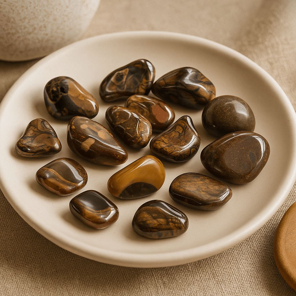 Tumbled Stones Medium Picture Nguni African, 12 Pieces - SHAMTAM.COM