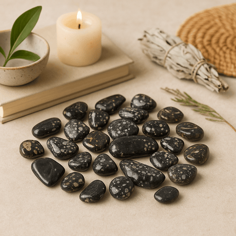 Tumbled Stones Small African Guinea Fowl 24 Pieces - SHAMTAM.COM