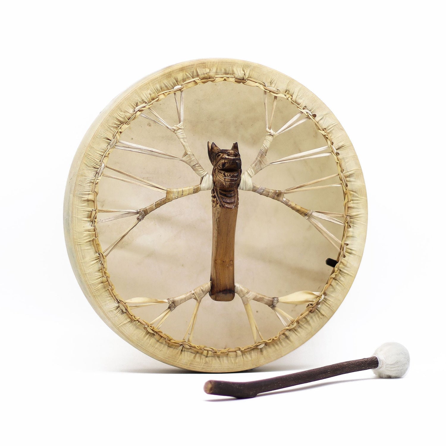 Tunable Shamanic Frame Drum 40cm Goatskin with Beater - SHAMTAM.COM