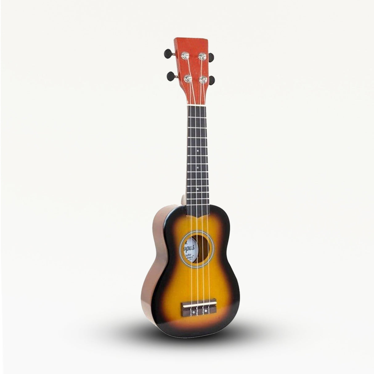 Handcrafted Indonesian 4 - String Ukulele with Vibrant Orange Sunburst Finish - Perfect for Beginners and Experienced Players - SHAMTAM.COM