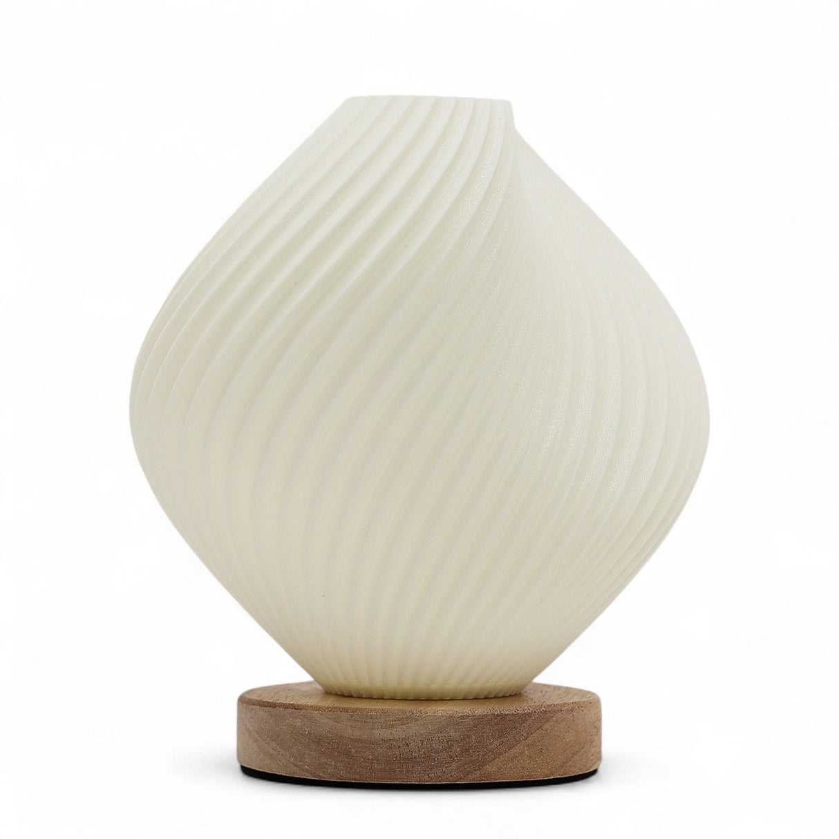 USB Dimmable Spiral Bedside Lamp with Wood Base - SHAMTAM.COM