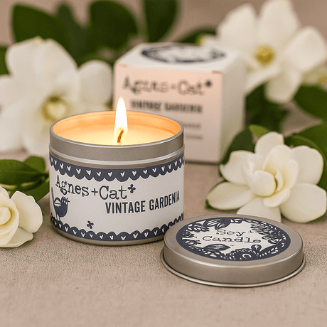 Vintage Gardenia Soy Wax Scented Tin Candle - SHAMTAM.COM