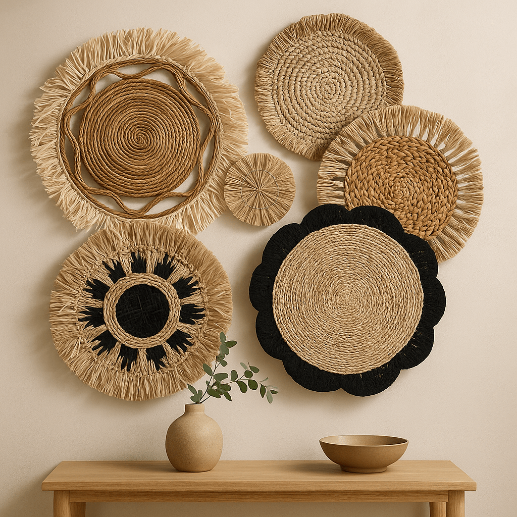 Wall Art Set of 6 Natural Kribo Collection - SHAMTAM.COM