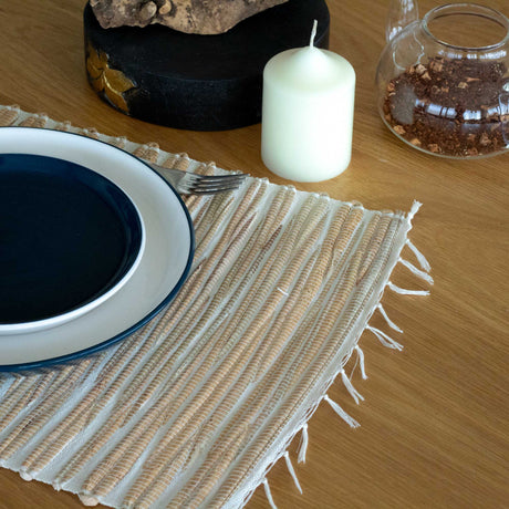 Water Hyacinth Natural Placemat - Natural Tiger with Fringe - SHAMTAM.COM