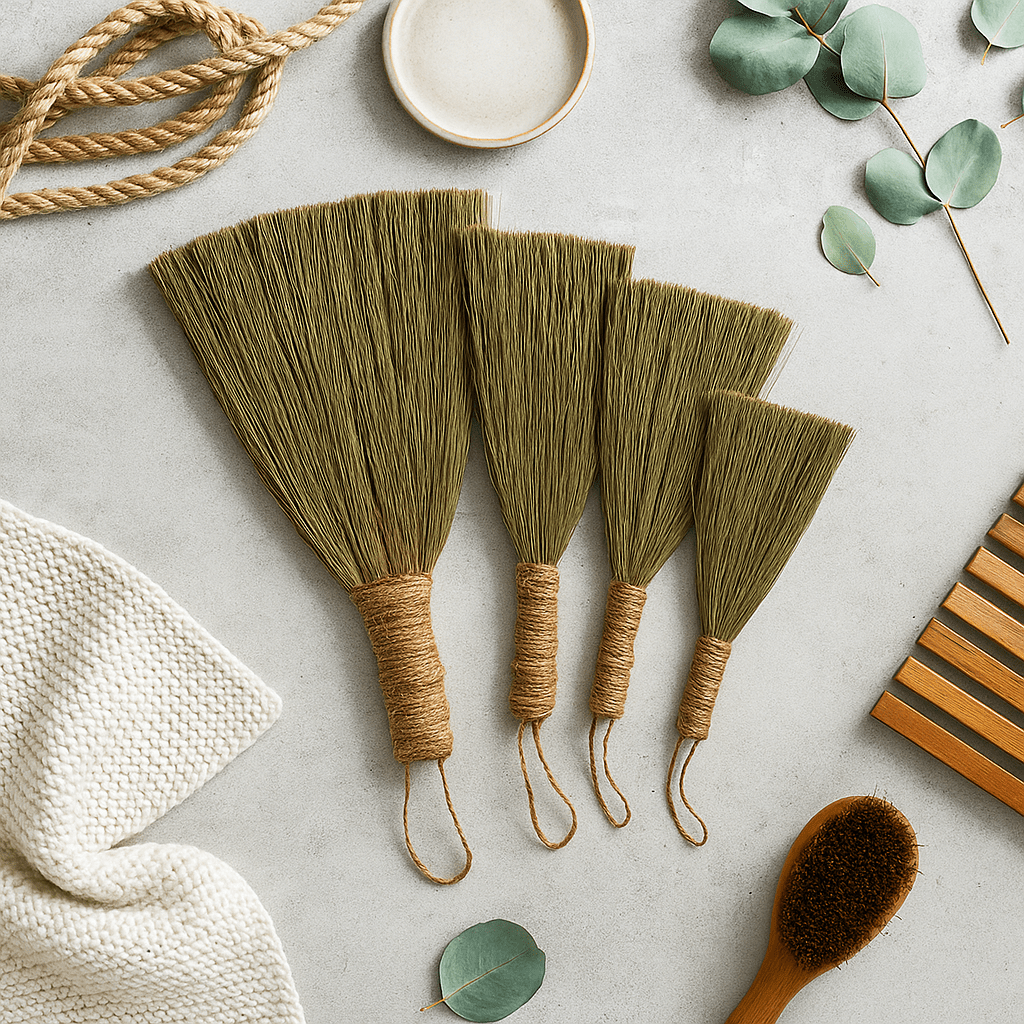 Whisk Brooms Pampas Fan Natural Set Of 4 - SHAMTAM.COM