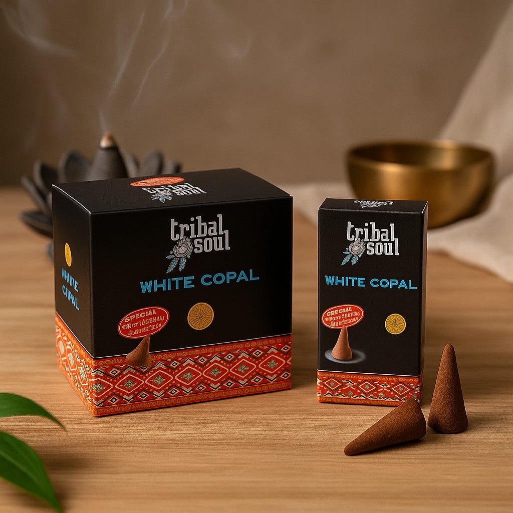 White Copal Backflow Incense Cones Tribal Soul - SHAMTAM.COM