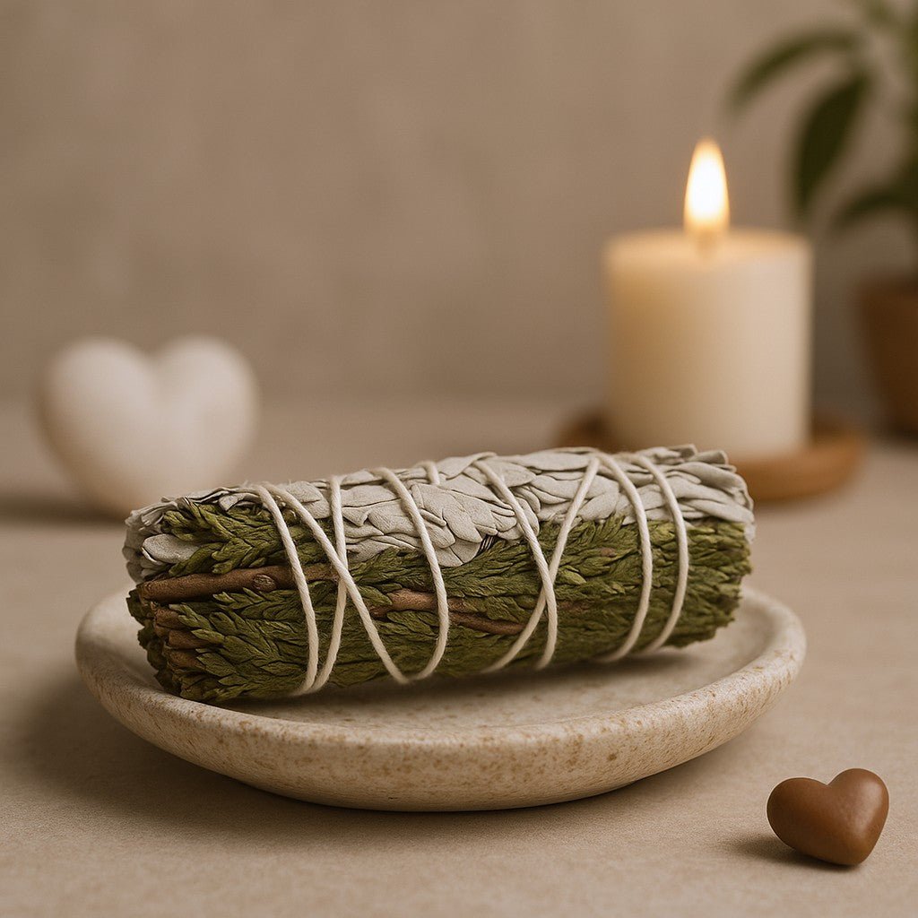 White Sage Smudge Stick With Cedar 10cm - SHAMTAM.COM