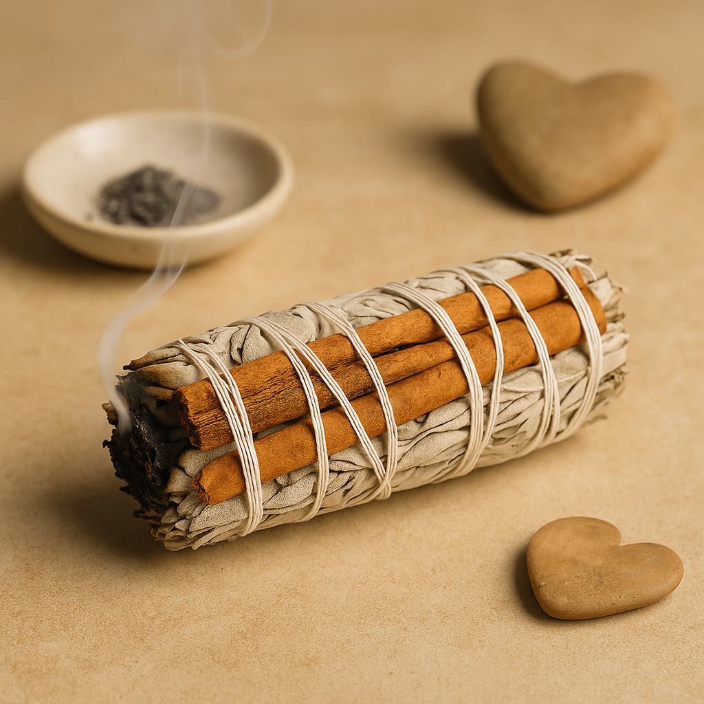 White Sage Smudge Stick With Cinnamon 10cm - SHAMTAM.COM
