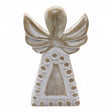 Whitewashed Hand - Carved Mango Wood Angel Figurine - SHAMTAM.COM