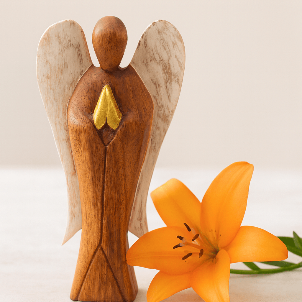 Wooden Angel Figurine - Love 20cm - SHAMTAM.COM