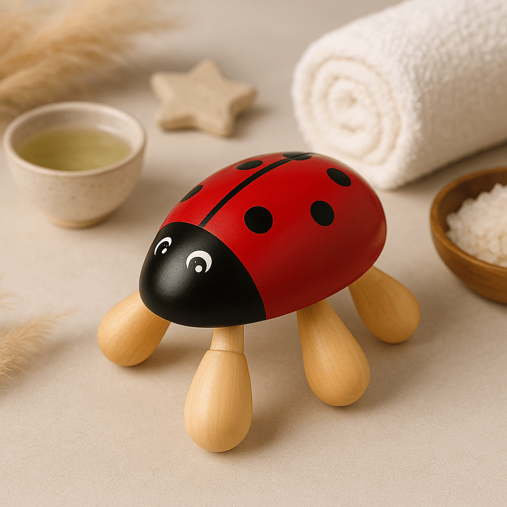 Wooden Handheld Body Massager Ladybug - SHAMTAM.COM