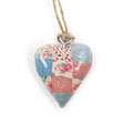 Vibrant Wooden Heart Ornament - Hand - Painted Blue & Red Cheque Pattern for Home Décor - SHAMTAM.COM
