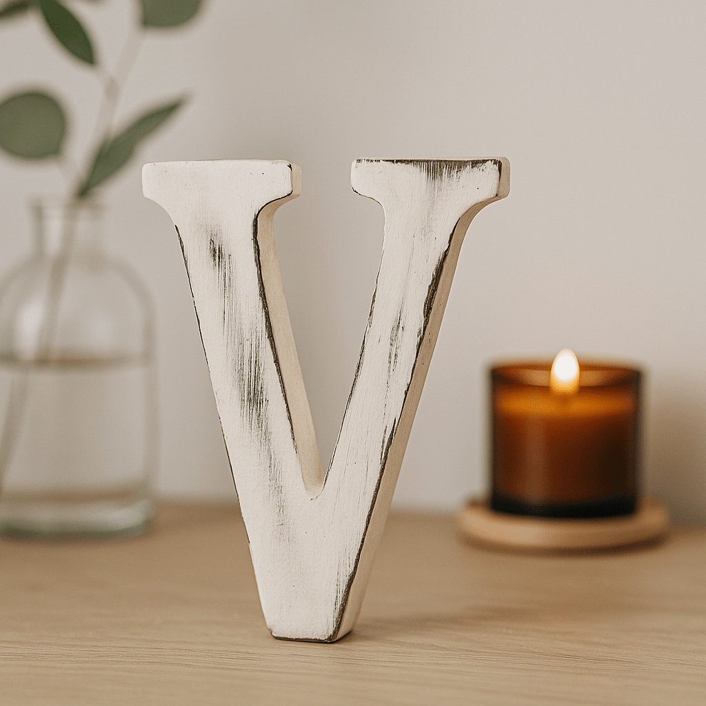 Wooden Letter V - SHAMTAM.COM