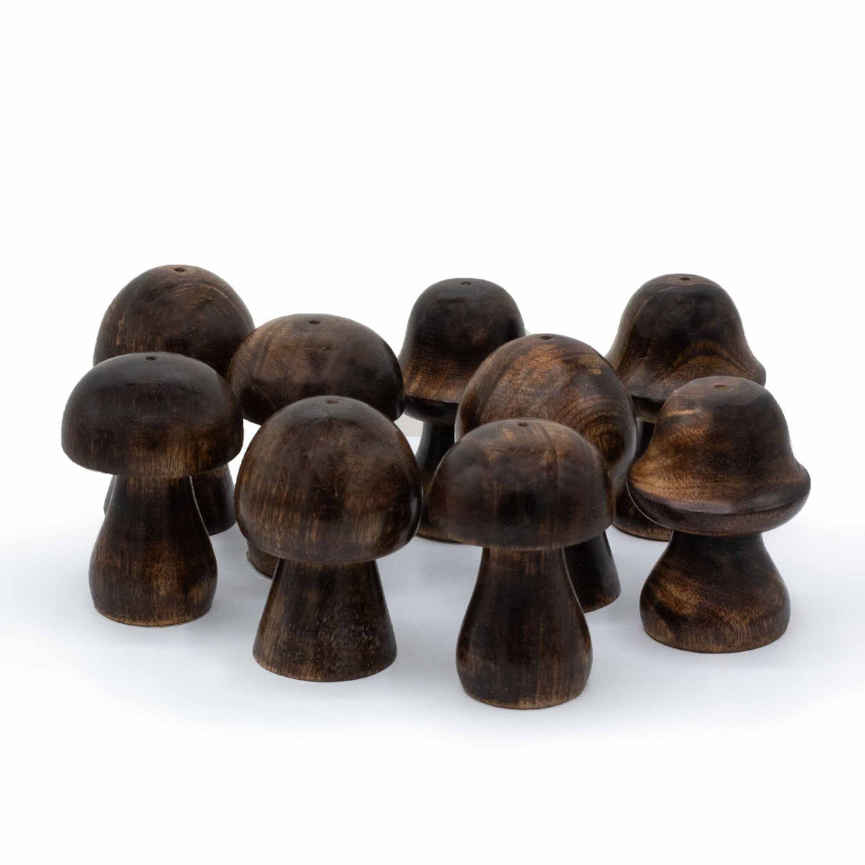 Handcrafted Wooden Mushroom Incense Holders - Set of 3 (8cm, 7cm, 6.5cm) - Decorative & Functional Home Decor - SHAMTAM.COM
