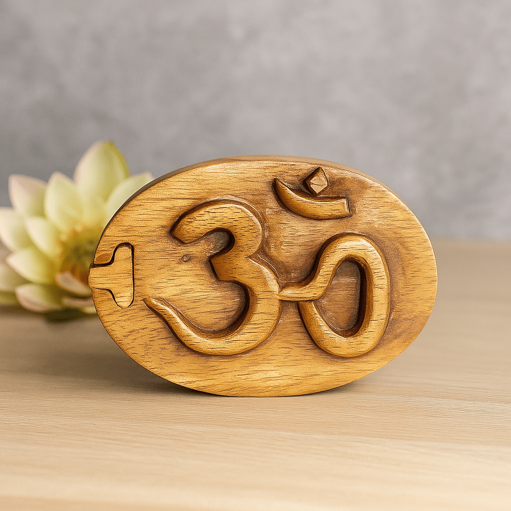 Wooden Puzzle Box - Om - SHAMTAM.COM