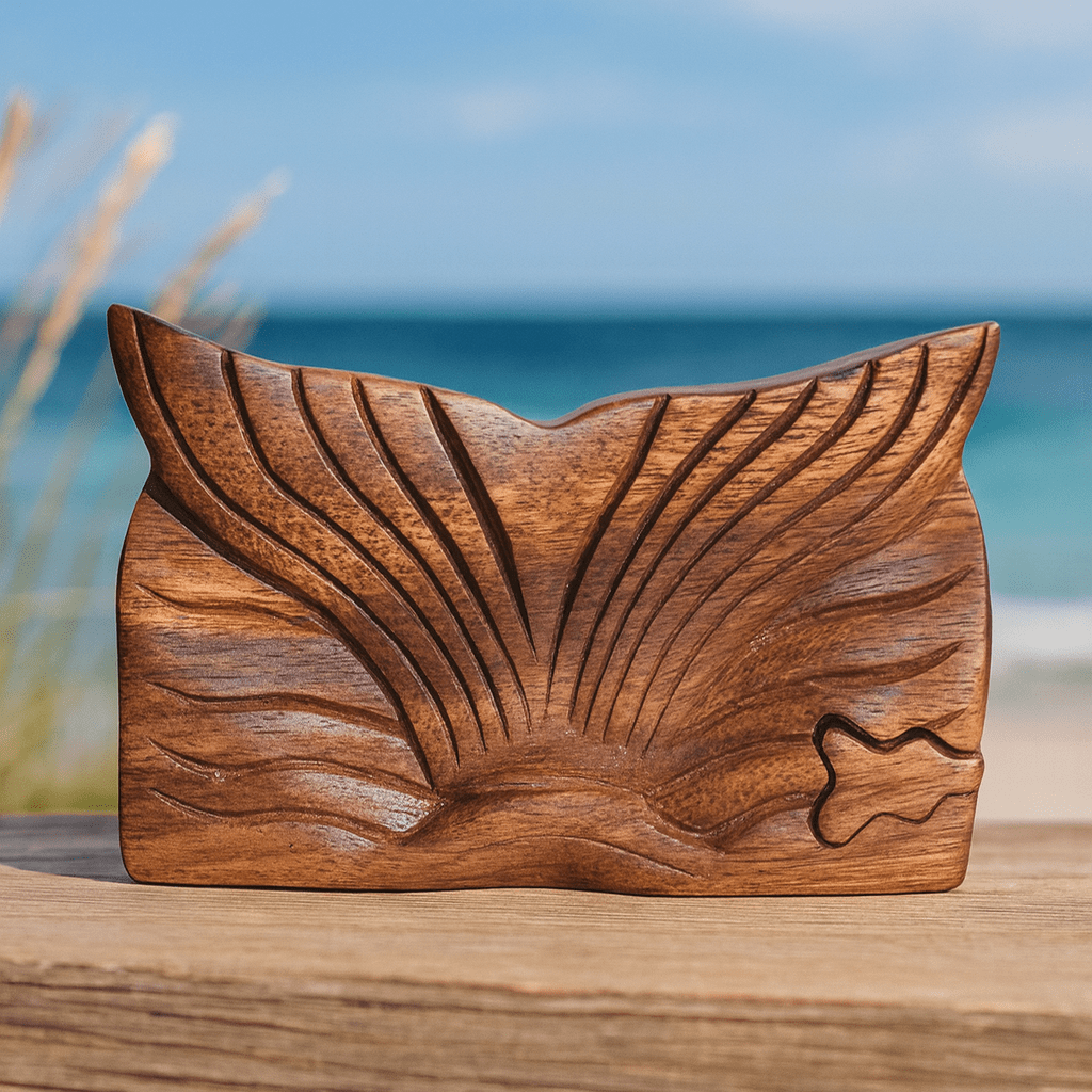 Wooden Puzzle Box - Whale Tail Fin - SHAMTAM.COM