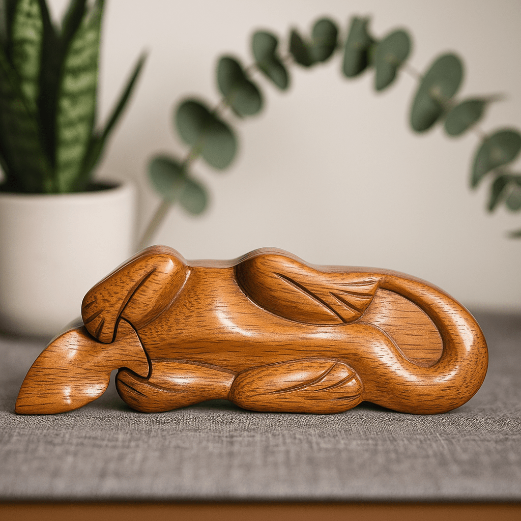 Wooden Secret Compartment Puzzle Box, Gecko - SHAMTAM.COM