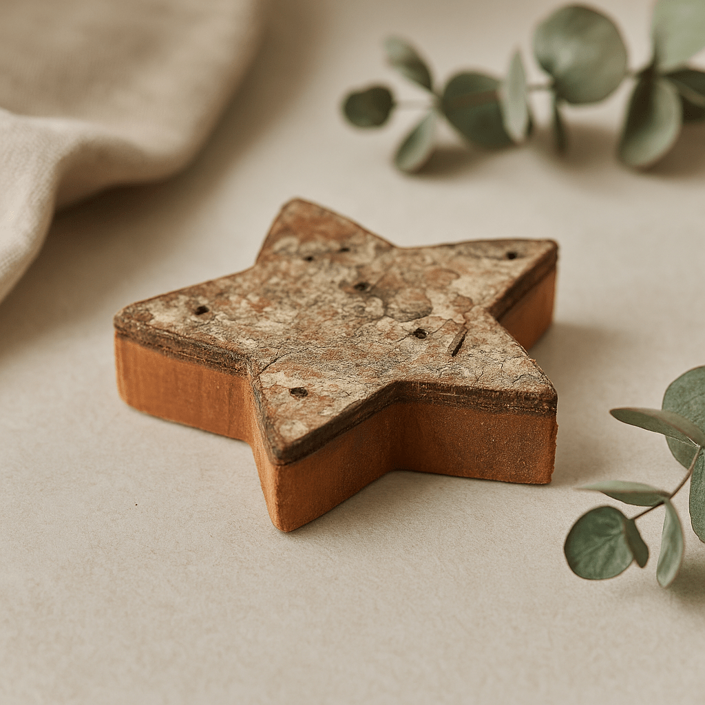 Wooden Star Decor, Rustic Bark 7 cm - SHAMTAM.COM