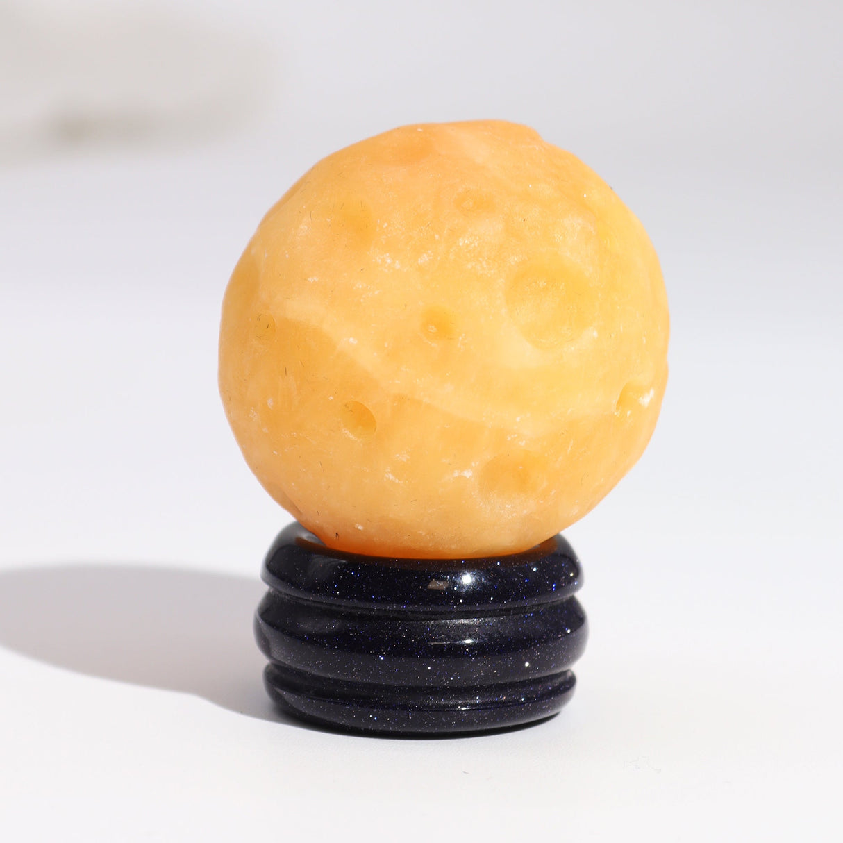Yellow Jade Planet on a Sola Goldstone Stand (SATURN) - SHAMTAM.COM