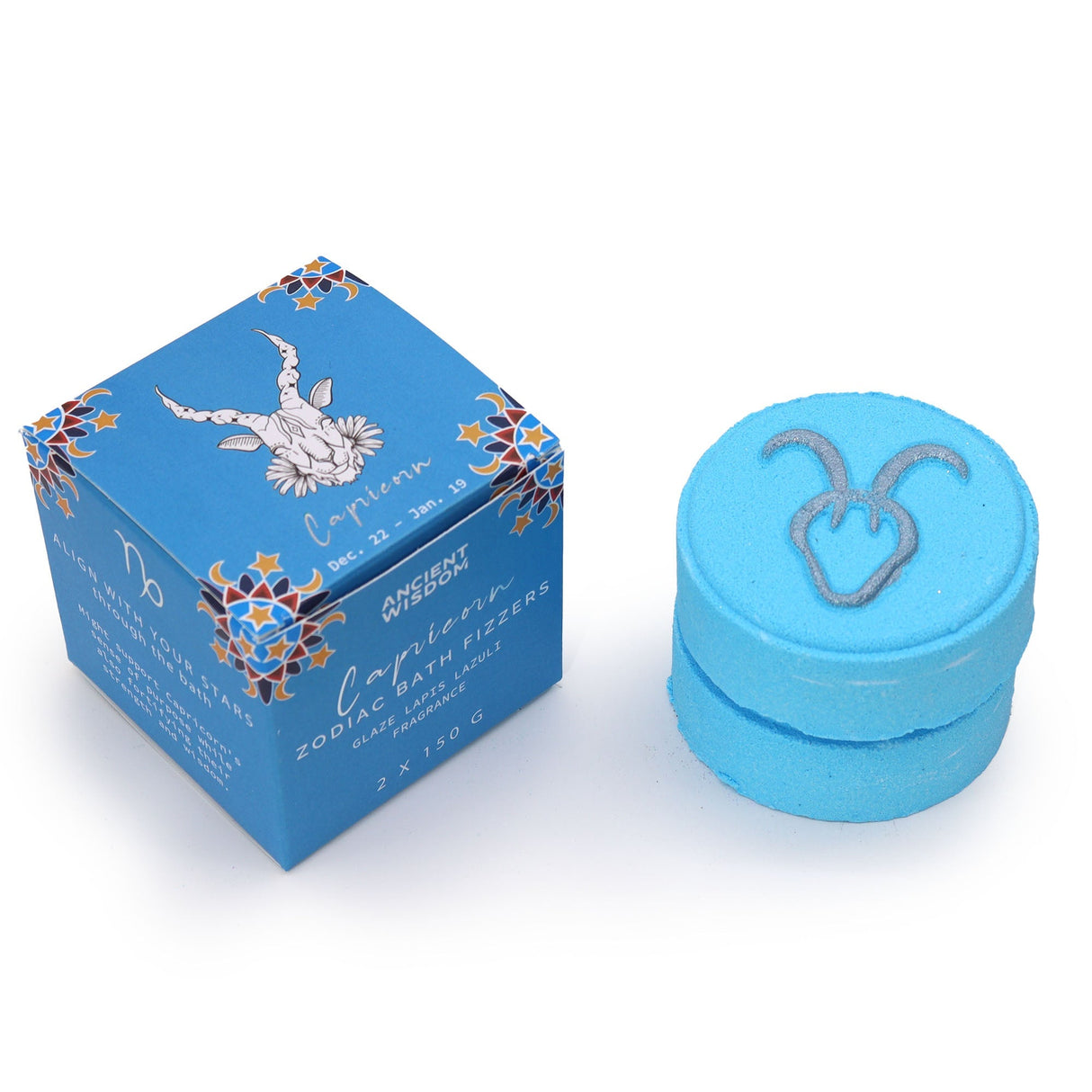 Set of Zodiac Bath Fizzers with Horoscope - Capricorn - SHAMTAM.COM