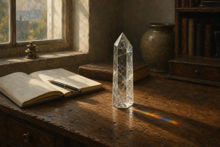 One stone on the desk