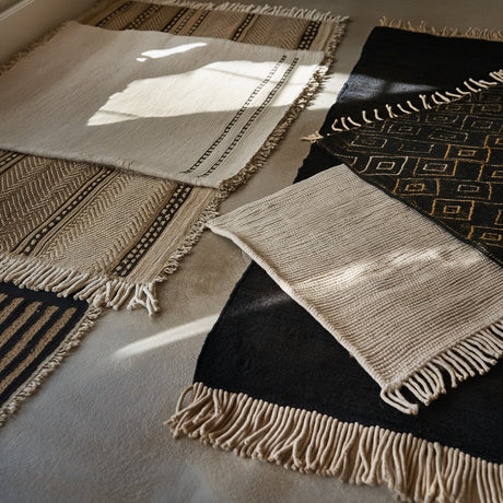 Boho Rugs - Indian Cotton, Seagrass & Velvet Collection - SHAMTAM