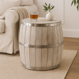 Stůl na skladování pivních sudů s bílým nástřikem