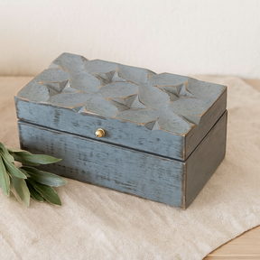 Storage Box Grey Star 22x12x10cm, Decorative Box