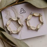 Opalescent Glass Crystal Gold-Tone Hoop Earrings