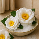 Flores de Sabão Camélia Branca Pacote de 10