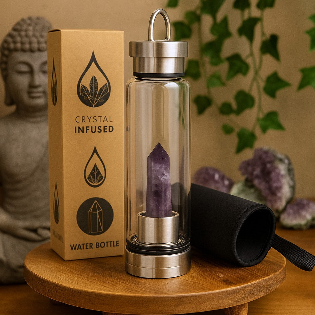 Amethyst Crystal Water Bottle - Obelisk