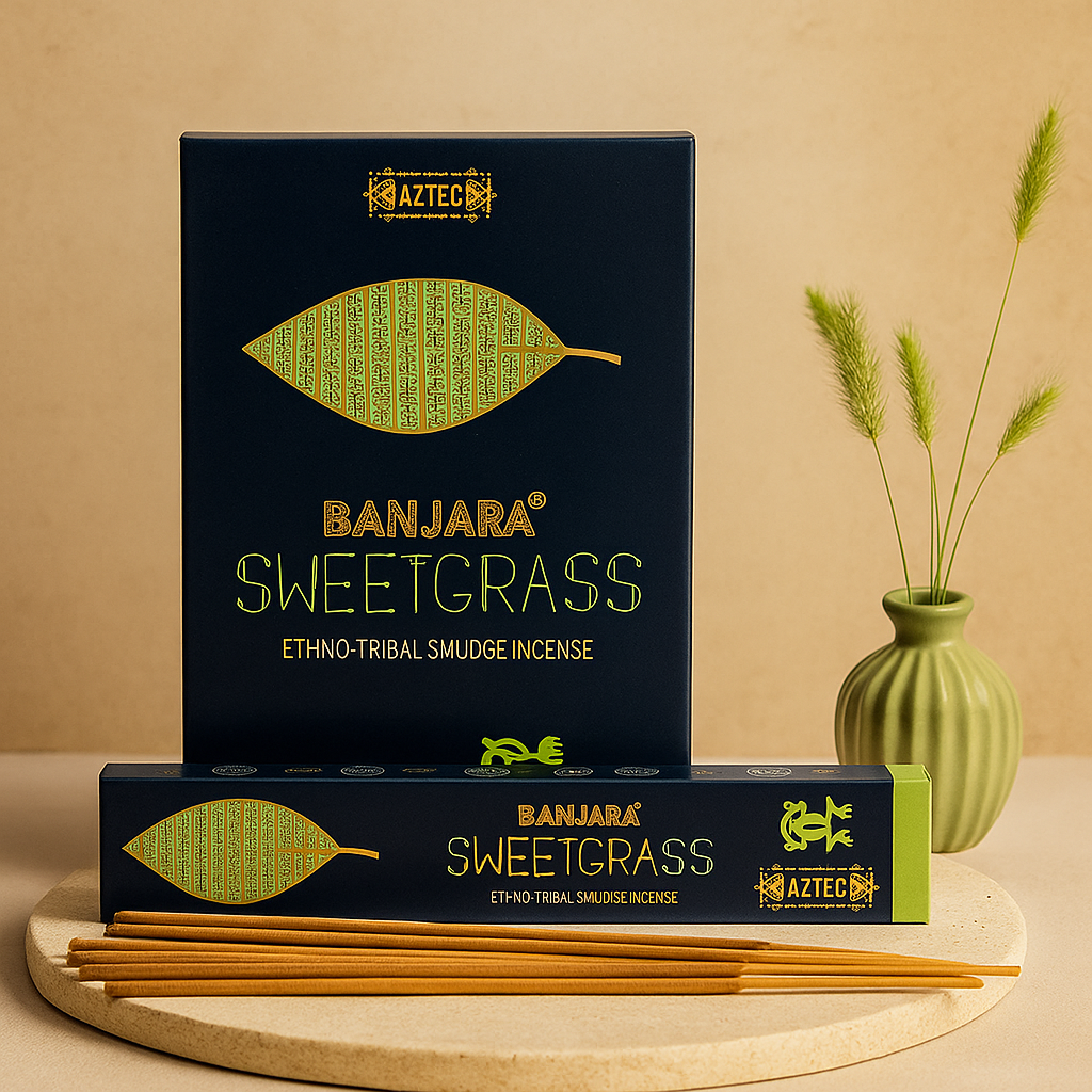 Banjara Sweetgrass Hand-Rolled Incense Sticks for Smudging