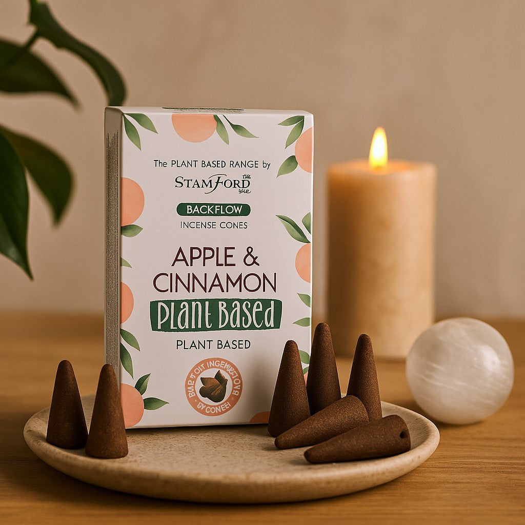 Apple Cinnamon Backflow Incense Cones Plant-Based 12 Count