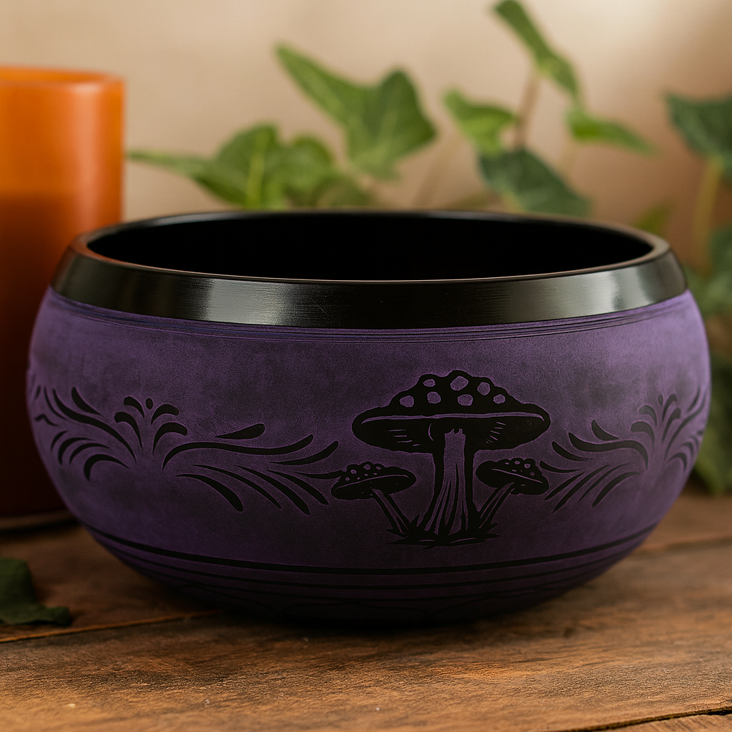 Extra Loud Purple Mushroom Meditation Singing Bowl 23cm