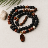 Lava Stone Mala Necklace for Protection