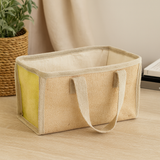 Indkøbskurv Jute Bomuld - Oliven 33x18x20cm