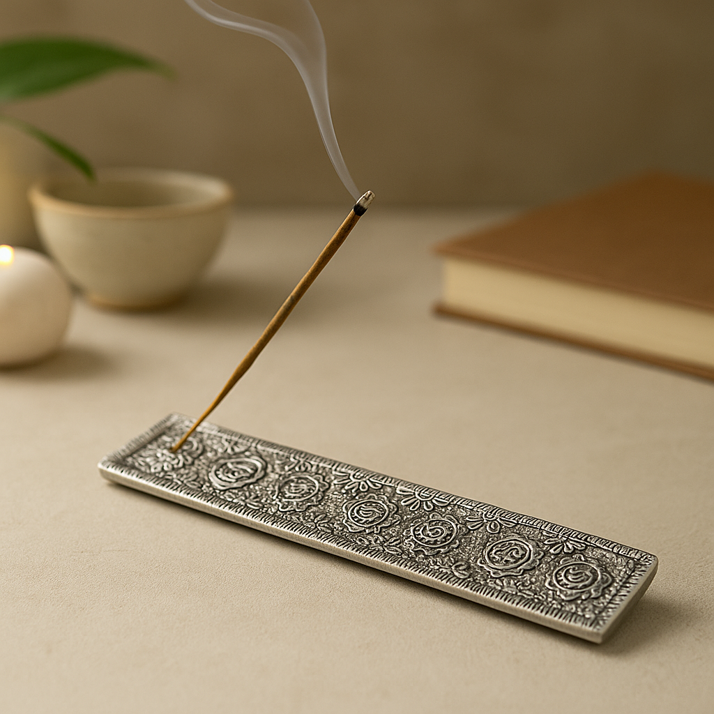 Stickrökelsehållare Chakra Polerad Aluminium 23cm